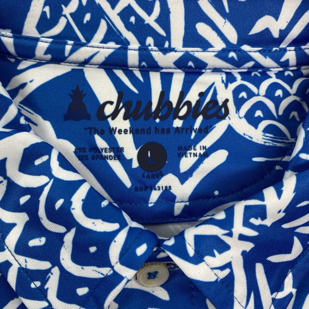 Chubbies Blue and White Pineapple Polo Shirt - Picture 7 of 11